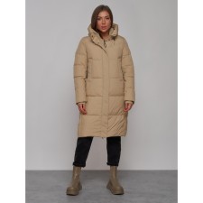 Coat insulated winter female, size 50, color light brown