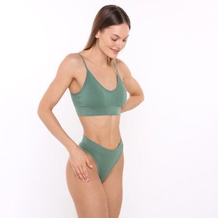 Female set (top, thongs), khaki color, size 42-46-1