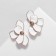 Emall earrings "Flower" half, white color in gold