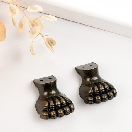 Corner (leg) for the "paw" Set 2 pcs of bronze 3x1.7 cm-1