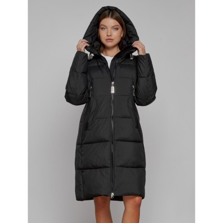 Coat insulated winter female, size 44, black color-4