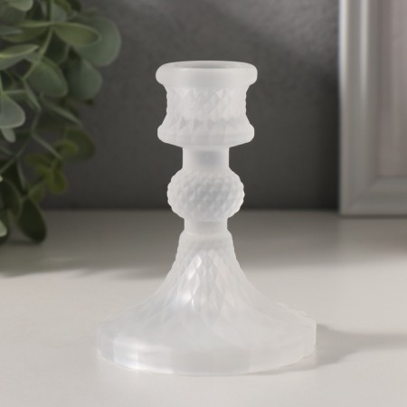 Glass of Glass for 1 candle "Geneva" Matte transparent d = 2 cm 8x8x10 cm