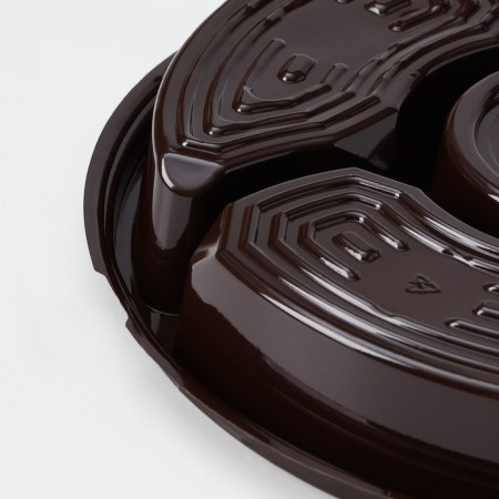 Menzhitsa is disposable plastic, d = 26 × 4.2 cm, 5 sections, bottom, round, 110 pcs/pc, brown color-5