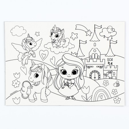 Magnit painting reusable "Princess and fairy-tale unicorns", 14.8 × 21 cm-1