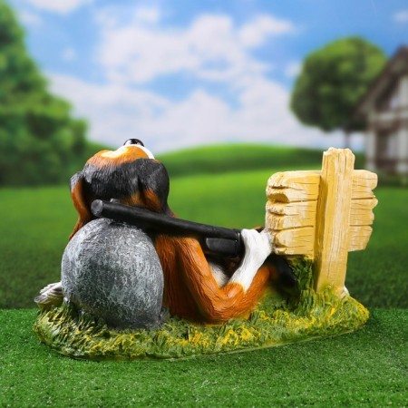 Garden figure "Barry Dog Lying - only for friends", 47x22x26 cm-2