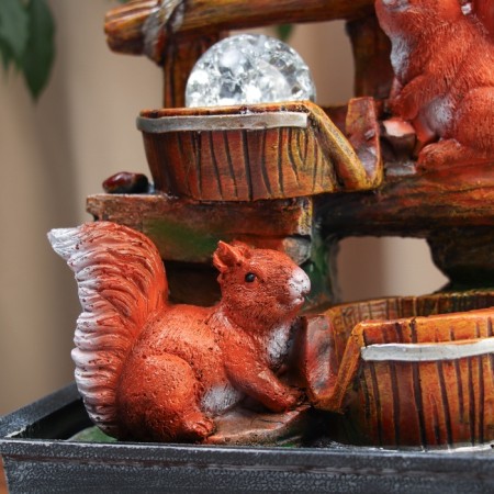 Fountain "Squirrels on the logs" 28x21 cm (with backlight)-1