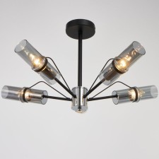 Economic Service chandelier 31101/5 5x40W E14, chrome/black, 66x66x32 cm
