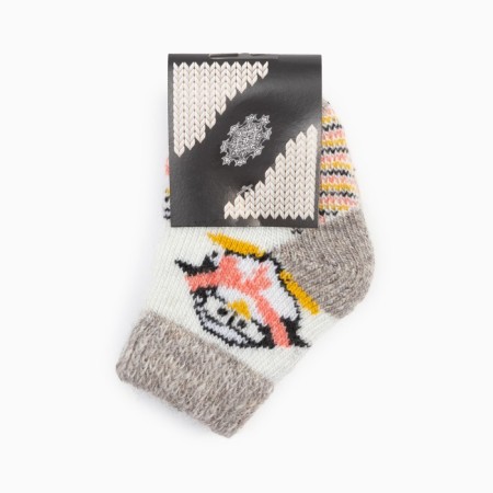 Children's woolen socks "Penguin", white color, size 16-3