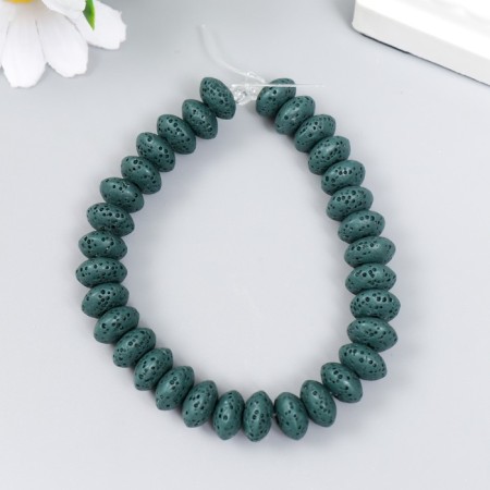 Beads for aromatherapy with the hole "Disc. Blue-green" 0.6x1x1 cm set 33 pcs +-3