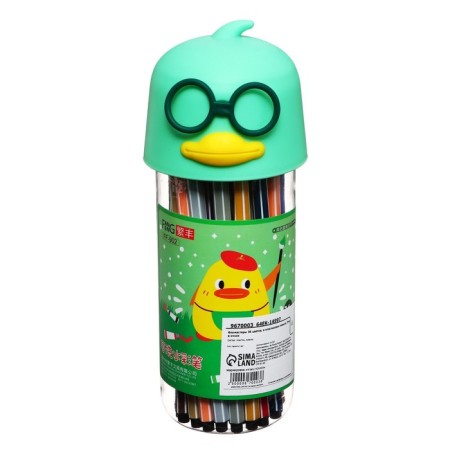 Fleeters of 36 colors "Duck with glasses", in a plastic pencil case, mix-7