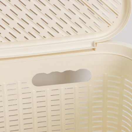 Corner underwear basket with a rattan lid, 60 l, 40 × 40 × 58 cm, ivory color-10