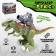 Dinosaur "Rex", shoots balls, works from batteries, light and sound, green color