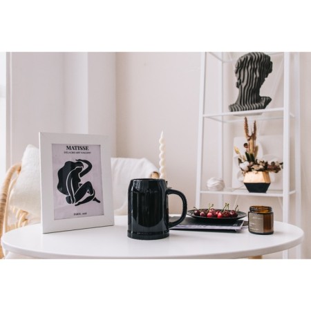 Mug Beer Ceramic Dolyana, 500 ml, 15 × 10.3 × 14 cm, black color-7