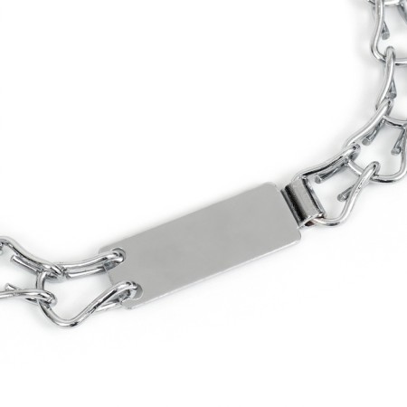 Collar - a noose with a sign for engraving, weaved, 60 cm, wire thickness 3 mm-3