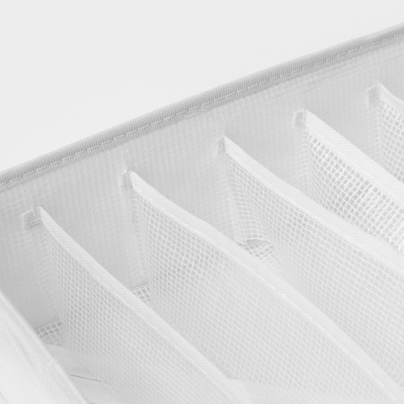 Organizer for storing linen LadOM, 7 cells, 32 × 32 × 10 cm, white color-5