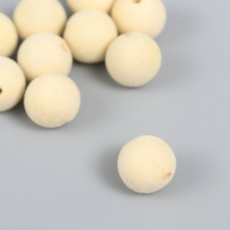 Beads for creativity velvet spraying "White Cloud" set 10 pcs d = 1.4 cm-1
