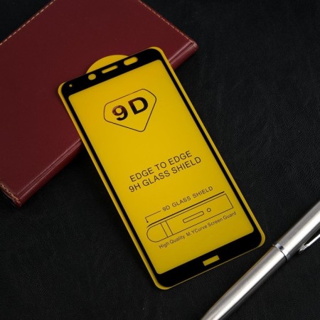 Protective glass 9d Luazon for Xiaomi Redmi 7a, full glue, 0.33 mm, 9n, black-1