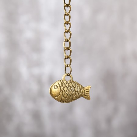 Metal bell "Buddha and carp" h = 4.8 cm d = 6 cm-2