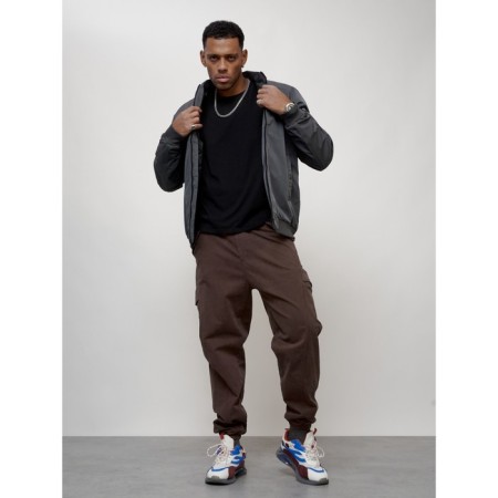 Male bomber, size 48, dark gray color-6