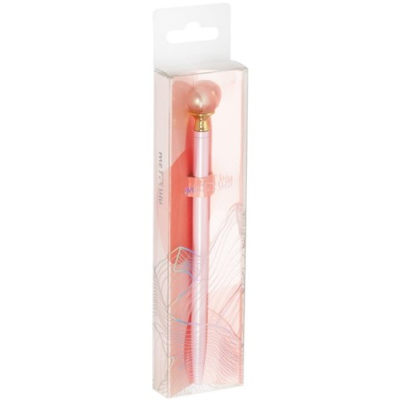Ballpoint handle Meshu Pink Pearl, blue rod, metal case-6