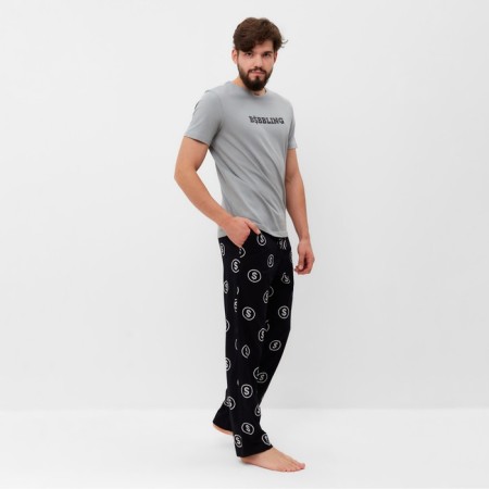 Pajama men's kaftan "bubbling" size 52, black-3