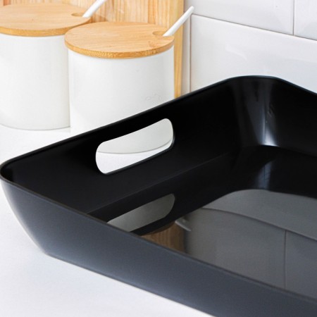 Tray with handles, 42.2 × 28.2 × 5.2 cm "Rondo", color black-2