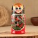 Matryoshka "Bullfinchi in mountain ash", black scarf, 5 puppet, 15 -18 cm
