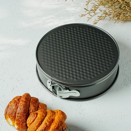 The form for baking the share "Elin. Circle ", d = 24 cm, removable bottom, anti -stick coating, black color-5