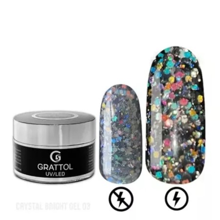 Grattol Crystal Bright No. 03, 15 ml modeling gel