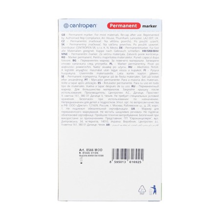 Permanent marker 5.0 mm centropen 8566, line 2.5 mm, blue color-7