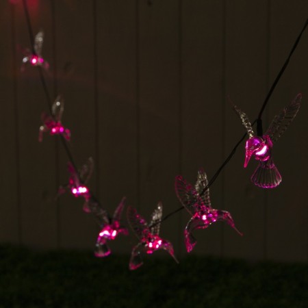 Garland “era” “thread” 3.8 m with nozzles “hummingbird”, IP44, dark thread, 10 LED, glow of multi, 1 mode, solar battery-2