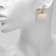 New Year! Earrings "New Year" fluffy bow, white in gold