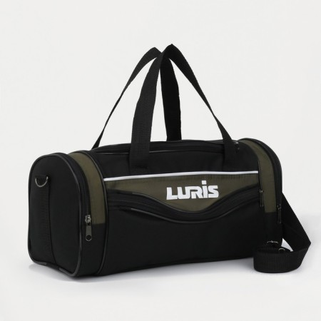 Sports bag with lightning, 3 outer pockets, long belt, black color/hucks