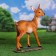 Garden figure "deer on stone" from the polystone good souvenirs, 54cm, large, brown