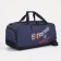 Road bag with a zipper, shoes, external pocket, long belt, blue color