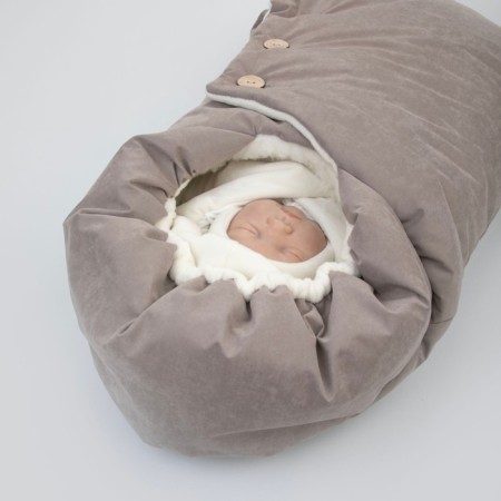 Set for discharge Winter Kinderlitto Velvet, 5 items, height 56-62 cm, gray-beige color-11
