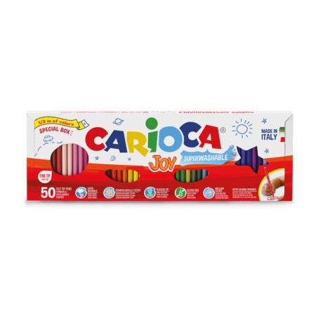 Fleeters of 36 colors 50 pieces, carioca "Joy", thin tip, persistent, easily washed off and non -toxic ink, cardboard foam-1