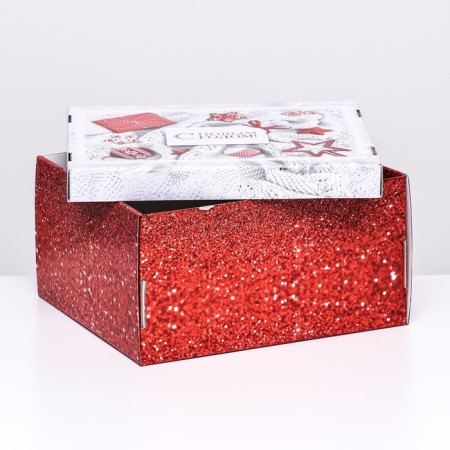 Folding box "red with white", 31.2 x 25.6 x 16.1 cm-2