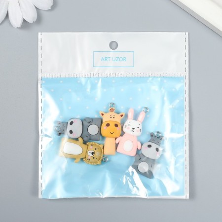 Decor for creativity Plastic "animals with a loop" mix 0.6x1.7x2.8 cm-3