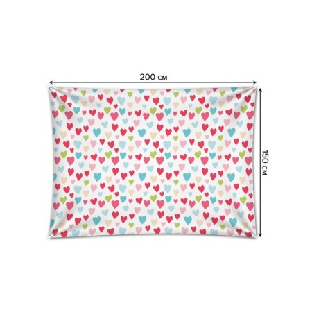 Decorative panel with photo printing "Multi -colored hearts", horizontal, size 150x200 cm-1