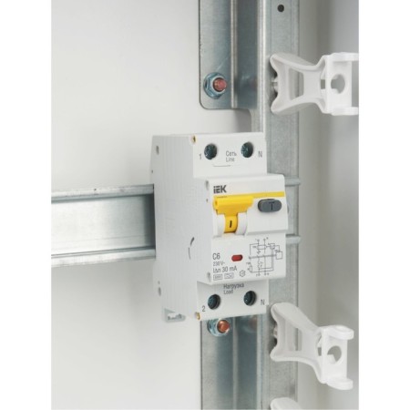 Diff. Automat IEK, 1P+N, 2 mod., C 6 A, 30 mA, type A, 6 KA, AVDT-32, MAD22-5-006-C-30-8