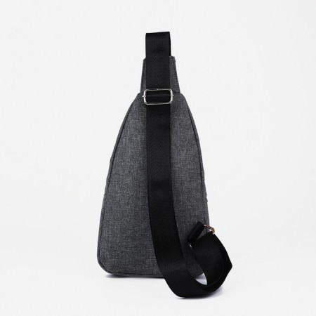 Male sling bag from textiles, gray color-4