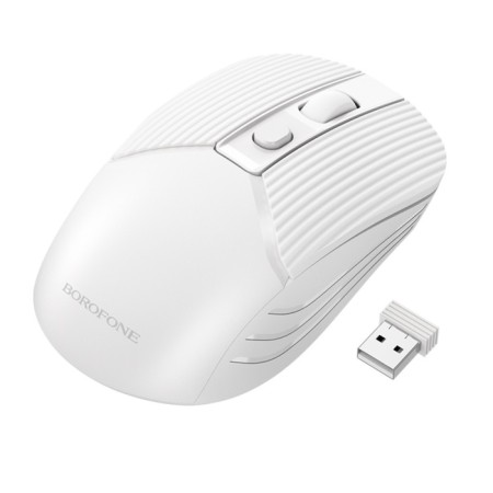 Mouse Borofone BG5, wireless, optical, 1600 dpi, from one AAA battery, white