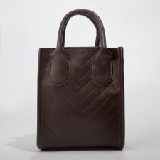 Bag Women's Tout with zipper, brown color