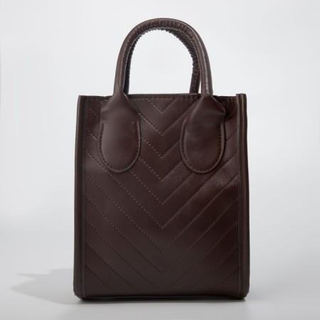Bag Women's Tout with zipper, brown color