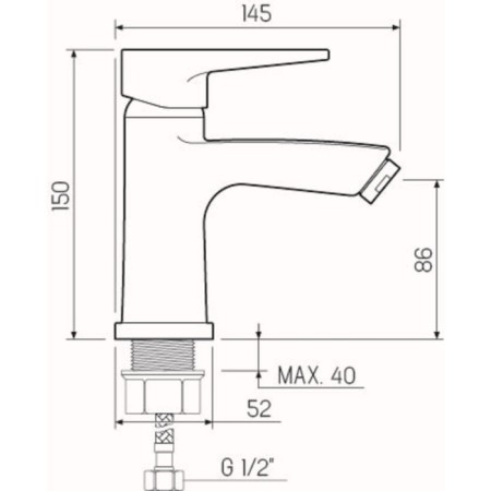 Mixer for the sink RMS SL77BL-001F, single-leaf, black-4