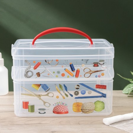 Universal Multi Box container, 2 sections, with a pen and decor, Mix drawing-3