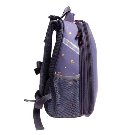 School backpack 38 x 30 x 16 cm, ergonomic back, Stavia "Cat Cosmos", Gray-3