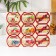 A set of colored labels for home preparations of berries and fruits 6.4 × 5.2 cm