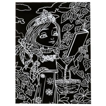 Engraving, gold "Princess" 18 × 24 cm-2